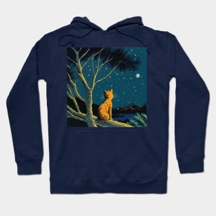 Marmalade Cat Looking at a View over a Lake Hoodie